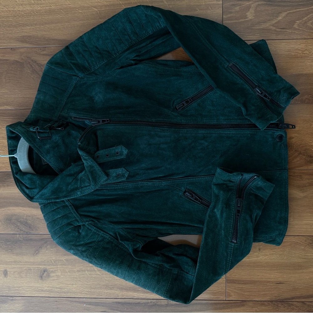 Blank NYC Dark Green Suede Jacket